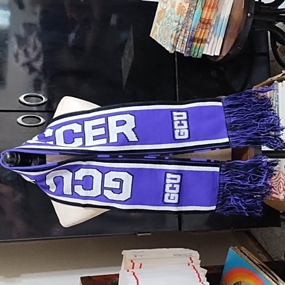 GCU SOCCER knit Scarf Fan Apparel purple White Winter Fall Spring Athletic